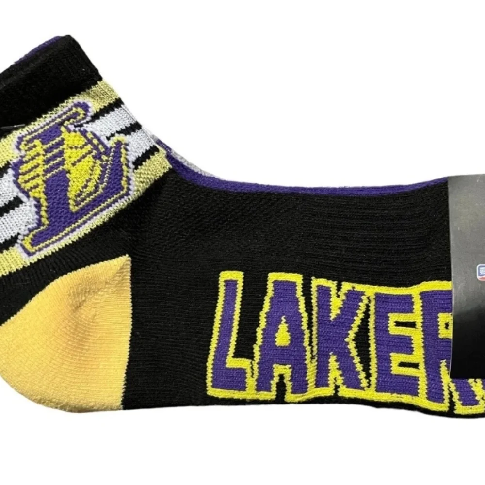 LA Lakers NBA Socks Men's Shoe Size 6-12 Pack Of 3 1/4 Cut - Picture 8 of 11